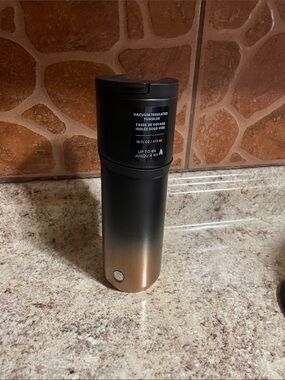 Starbucks Ombre Vacuum Travel Tumbler 16oz- Black to Copper Fade